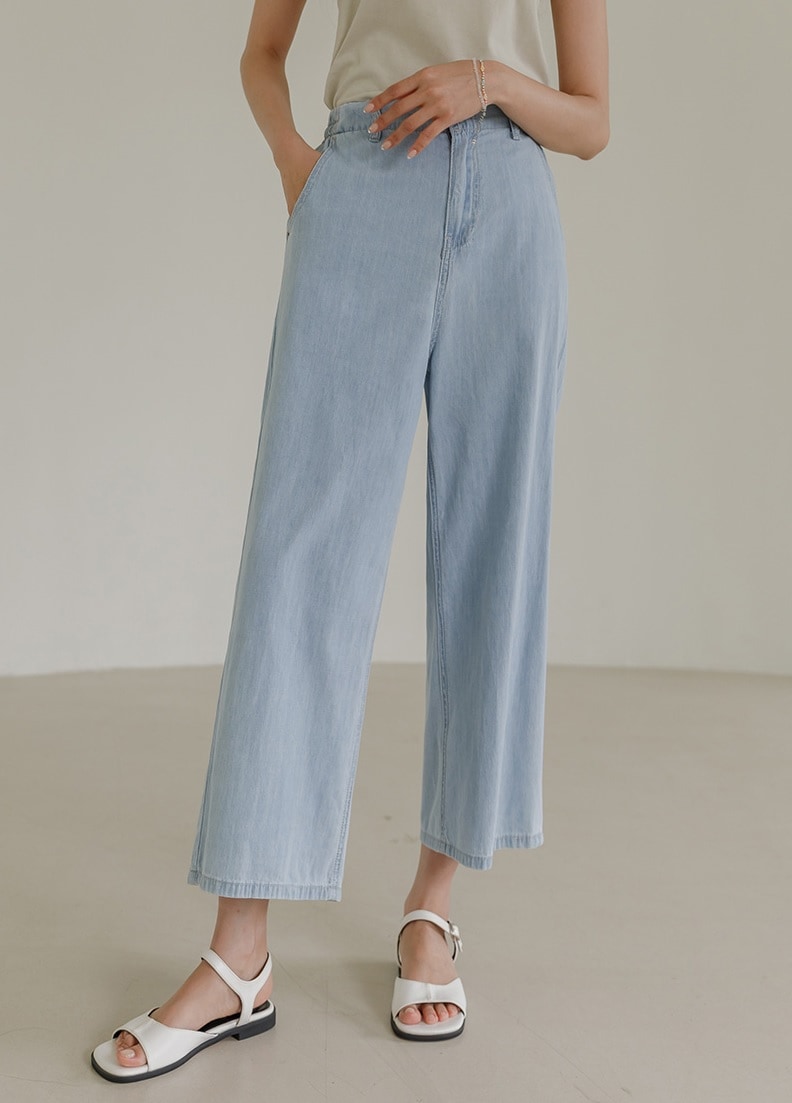 [ジャストワン] フルレングス ワイド/ルーズ ブルー デニム・ジーンズ [2タイプ]