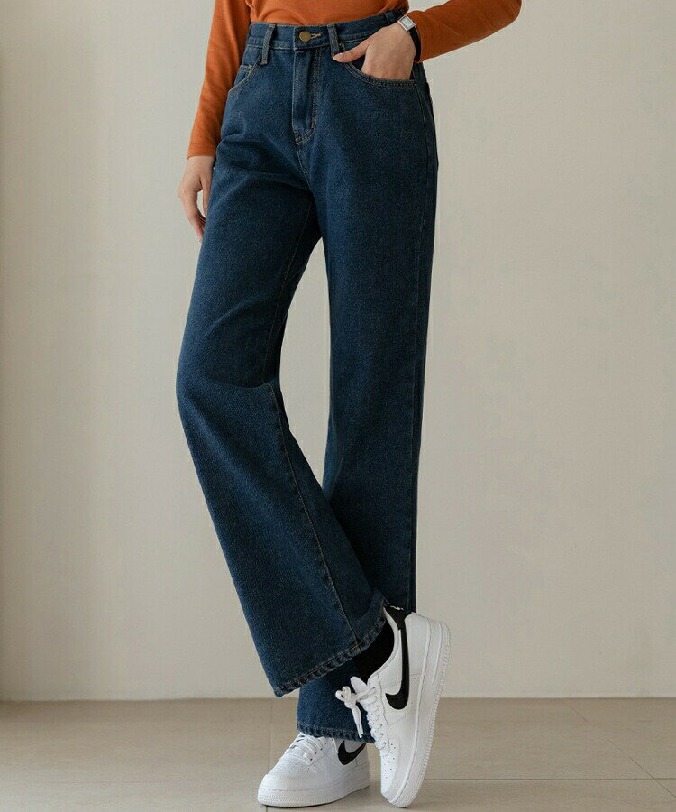 ［ジャストワン］ フルレングス ウエストゴム ワイド/ルーズ デニム・ジーンズ [2カラー]