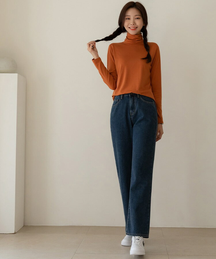 ［ジャストワン］ フルレングス ウエストゴム ワイド/ルーズ デニム・ジーンズ [2カラー]