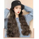 帽子ウィッグ 毛付き帽子 レディース 分体型帽子用2用 ロング巻き 60cm ウィッグ 小顔効果 自然可愛い 日常用 旅行用