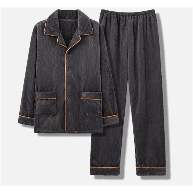 パジャマ メンズ ルームウェア 上下セット 長袖 セットアップ 寝巻き ナイトウェア カジュアル 部屋着 厚手 秋冬 保温 暖かい 高級感 かっこいい