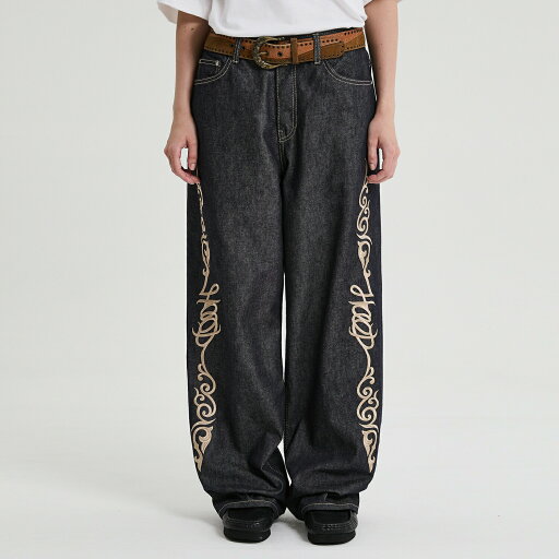 HOODHOODHD Western Denim Pants INDIGO BLUE HOODHOODHD Western Denim Pants INDIGO BLUE