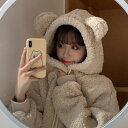 Ins超火羊小毛衛衣女秋冬韓版帽子とベルベットの厚いコート