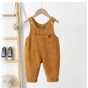 オーバーオール 子供服 サロペット パンツ コーデュロイ 女の子 男の子 キッズ ベビー オールインワン シンプル 長ズボン 可愛い 無地 シンプル ミニオンコーデ(4)