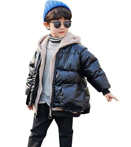 子供服 フェイク フード付きダウンジャケット 防水 ダウンコート 人気 中綿コート アウター 男の子キッズ 子ども 秋冬 厚め 防風 保温 カジュアル 防寒 新年プレゼント (ブラック,120cm) 子供服 フェイク フード付きダウンジャケット 防水 ダウンコート 人気 中綿コート アウター 男の子キッズ 子ども 秋冬 厚め 防風 保温 カジュアル 防寒 新年プレゼント (ブラック,120cm)