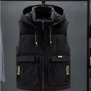 ダウンベスト メンズ ライト 軽量 中綿ベスト フード付き ジレベスト ダウンコート ジャンパー 秋冬 ダウンジャケット 防風防寒 防寒着 男性用ベスト