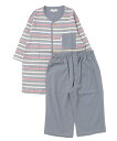 パジャマ 「DAKS」クレープボーダー/無地 6分袖・7分丈パンツ パジャマ メンズ