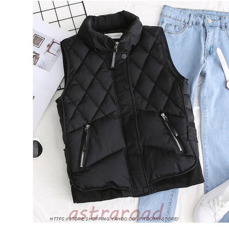 レディースベスト 秋冬　ダウンベスト レディース　中綿ベスト ポケット付き ダウンジャケット アウター トップス 暖かい 防風防寒