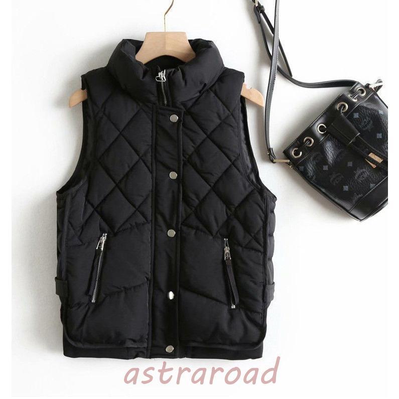 レディースベスト 秋冬　ダウンベスト レディース　中綿ベスト ポケット付き ダウンジャケット アウター トップス 暖かい 防風防寒