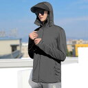 夏 ラッシュガード メンズ トップス 長袖 カーディガン フード付き 涼感 シンプル UVカット 日焼け止め服 薄手 涼しい 夏 自転車