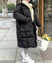 ダウン ダウンジャケット フード付きロングダウンコート レディース(4)