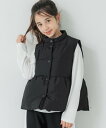 ダウンベスト ダウン キッズ 親子お揃いペプラム中綿ベスト キッズ
