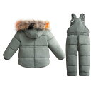 ベビー スノーウェア キッズ服 子供 コート 冬 ダウンジャケット オーバーアウター スノーウェア 上下セット セットアップ ダウンアウター フード付き サロペットパンツ ダウンパンツ ダウンウェア 防寒 防風 子供服