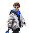子供服 フェイク フード付きダウンジャケット 防水 ダウンコート 人気 中綿コート アウター 男の子キッズ 子ども 秋冬 厚め 防風 保温 カジュアル 防寒 新年プレゼント (シャンパン,110cm)(4)