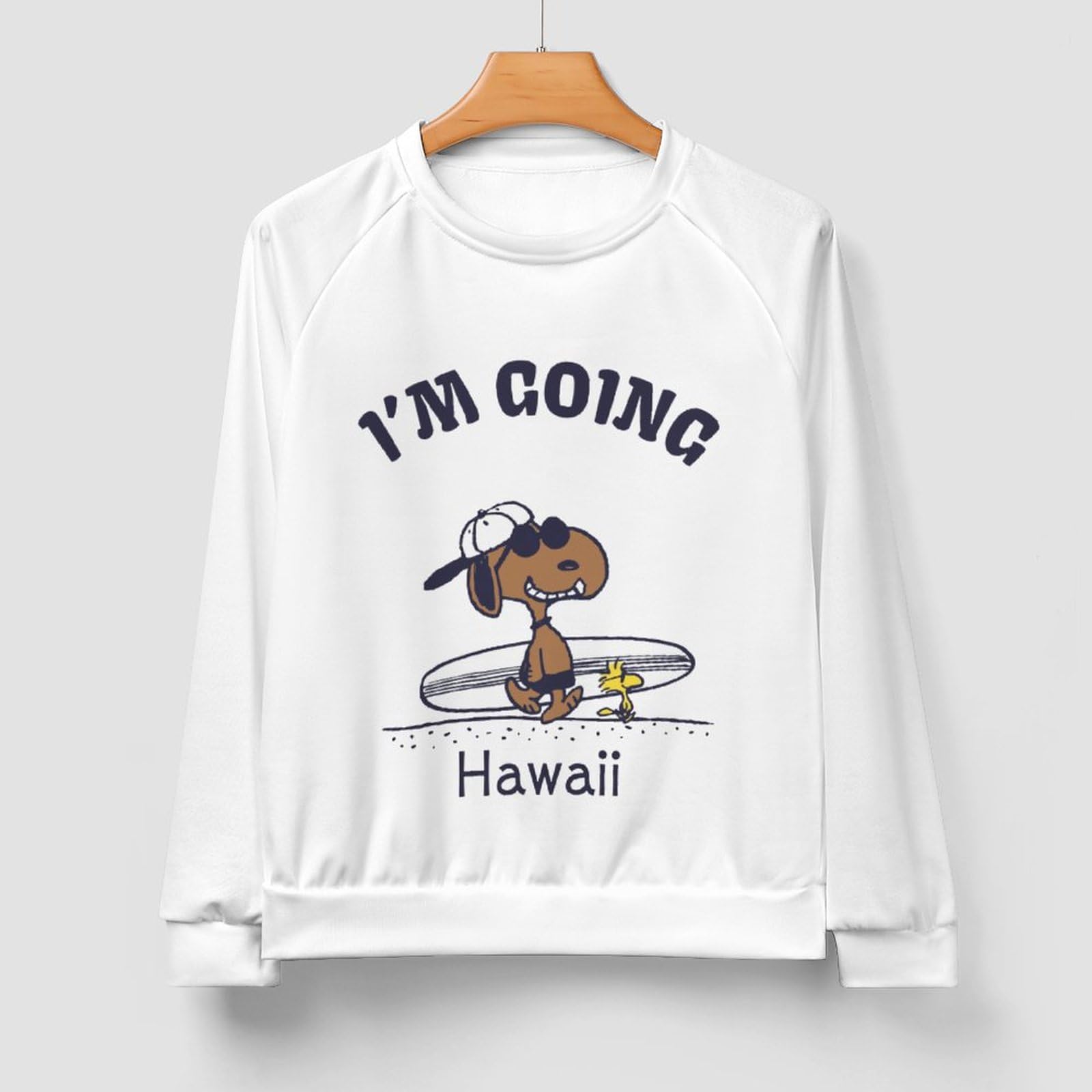 トレーナー メンズ ピーナッツ スヌーピー ハワイ 長袖 大きいサイズ 丸襟 Tシャツ 大きいサイズ プルオーバー スウェット パーカー おしゃれ 人気 春 秋 冬服 創意デザイン