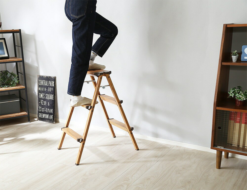 スツール 木製 椅子 オットマン おしゃれ 踏み台 チェア ステップ ハイスツール いす イス 折りたたみ インダストリアル 天然木 完成品 高さ79cm