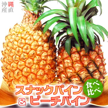 母の日 ギフト 食べ比べ スナックパイン L〔1kg以上〕& ピーチパイン L〔800g以上〕 送料無料 パイナップル パイン 沖縄産 お中元 贈答用 父の日 プレゼント 果物 トロピカル フルーツ 期間限定 果実 パインアップル