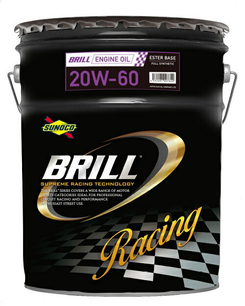 [0170060] スノコ BRILL 20W60 20L【送料無料】メーカー取寄せ品 FULL SYNTHETIC エステルベース 4輪車用ガソリン・ディーゼルエンジン両用 オイル 1