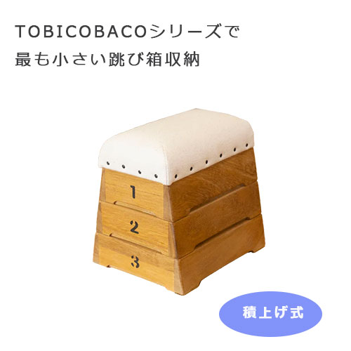 [b006]TOBICOBACOトビコバコ 跳び箱型小物入れ 超ミニ キアラ積上げ3段 豊田産業 収納 おしゃれ 天然木 とびばこ プレゼント 積上げ式 インテリア [2]