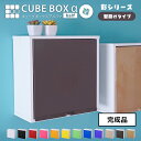【完成品】カラフル12色 扉付き 壁掛け キューブボックスα ハーフ 改 彩シリース 可動棚付きタイプ 薄型 木製 コンパクト 正方形 壁掛け棚 壁掛け収納 ウ...