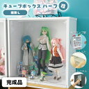 【15日★90名限定★全品5%OFFクーポン】 【完成品】3種の透明扉付き 薄型 キューブボックスα 改 新UVフラップ扉 or UVフロントパネル or アクリルふた 棚なし オープンタイプ コレクションケース UVカット フィギュアケース アクリル 蓋付き 木製 ウォールラック