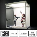 積んで並べて光らせて アクリル コレクションボックス Fケース ノーマル型・LED本体タイプ (背面ホワイト) LED アクリルケース フィギュアケース 卓上 Fcase エフケース ロータイプ プラスチックケース 透明