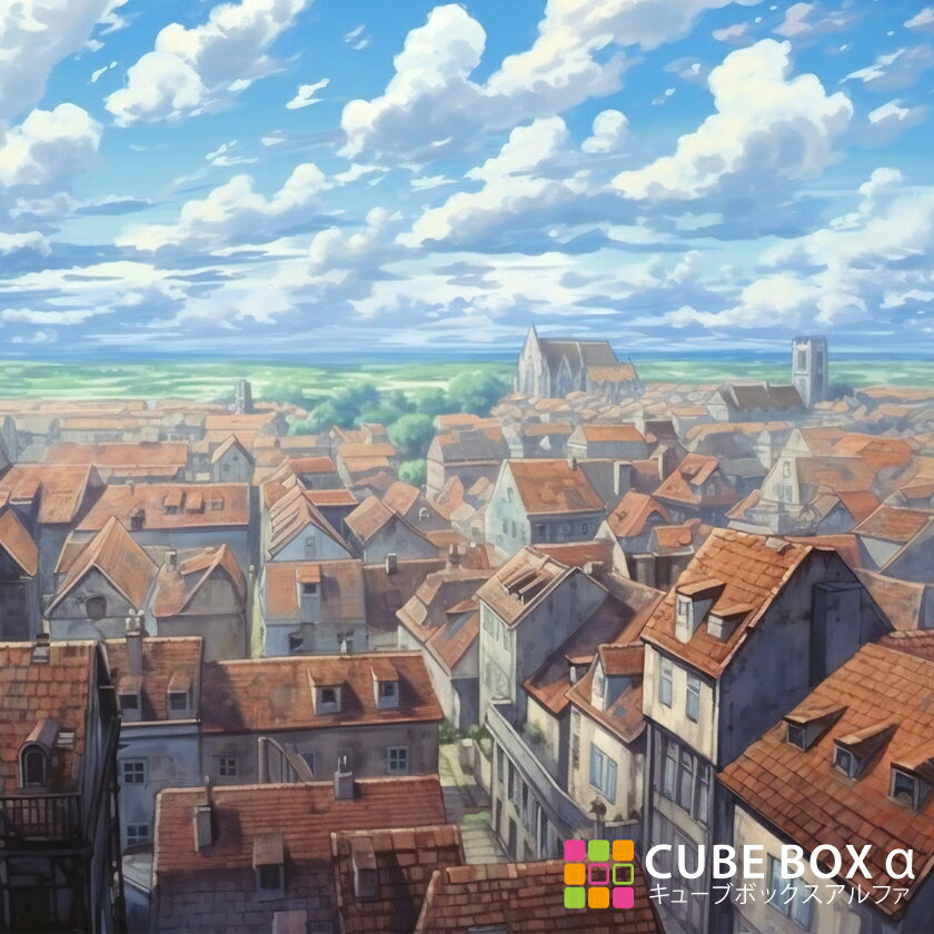 【CBA CBH 専用背面デザインシート】 ヨーロッパ 田舎 街並み 屋根 風景 レンガ 瓦 自然 眺望 青空 晴天