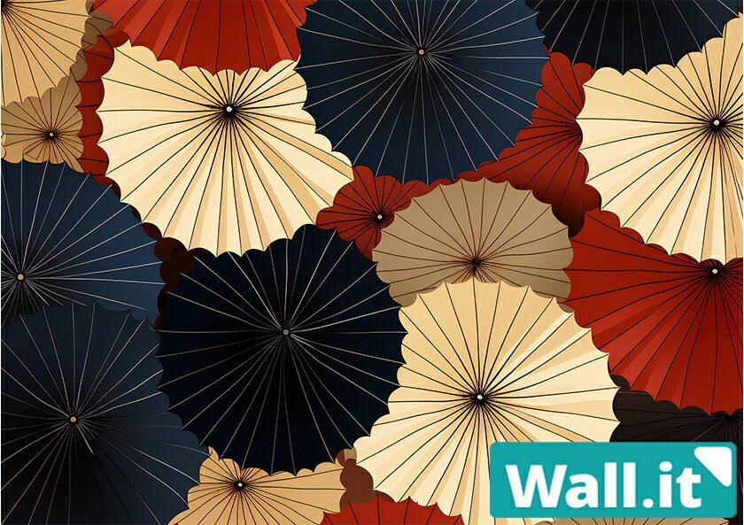 【1日★60枚★5%OFFクーポン】 【Wall.it A4 フィギュアディスプレイケース専用背面デザインシート 横向】 和傘 錦絵 エフェクト イラスト 和風 壁紙 扇 着物