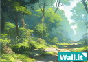 【Wall.it A4 フィギュアディスプレイケース専用背面デザインシート 横向】 山道 荒れ道 木漏れ日 登山 森林 風景 ハイキング 夏