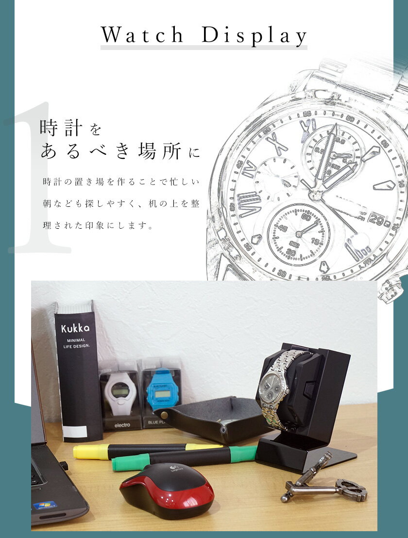 【3個セット】ウォッチディスプレイ アクリルスタンド付き キューブボックスαオプション ウォッチスタンド おしゃれ 高級感 腕時計収納 ディスプレイスタンド アクリル