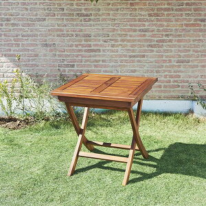 高級ホテルでも採用 ガーデンテーブル 木製 折りたたみ 正方形 単品 チーク材 ガーデン用テーブル 庭 おしゃれ