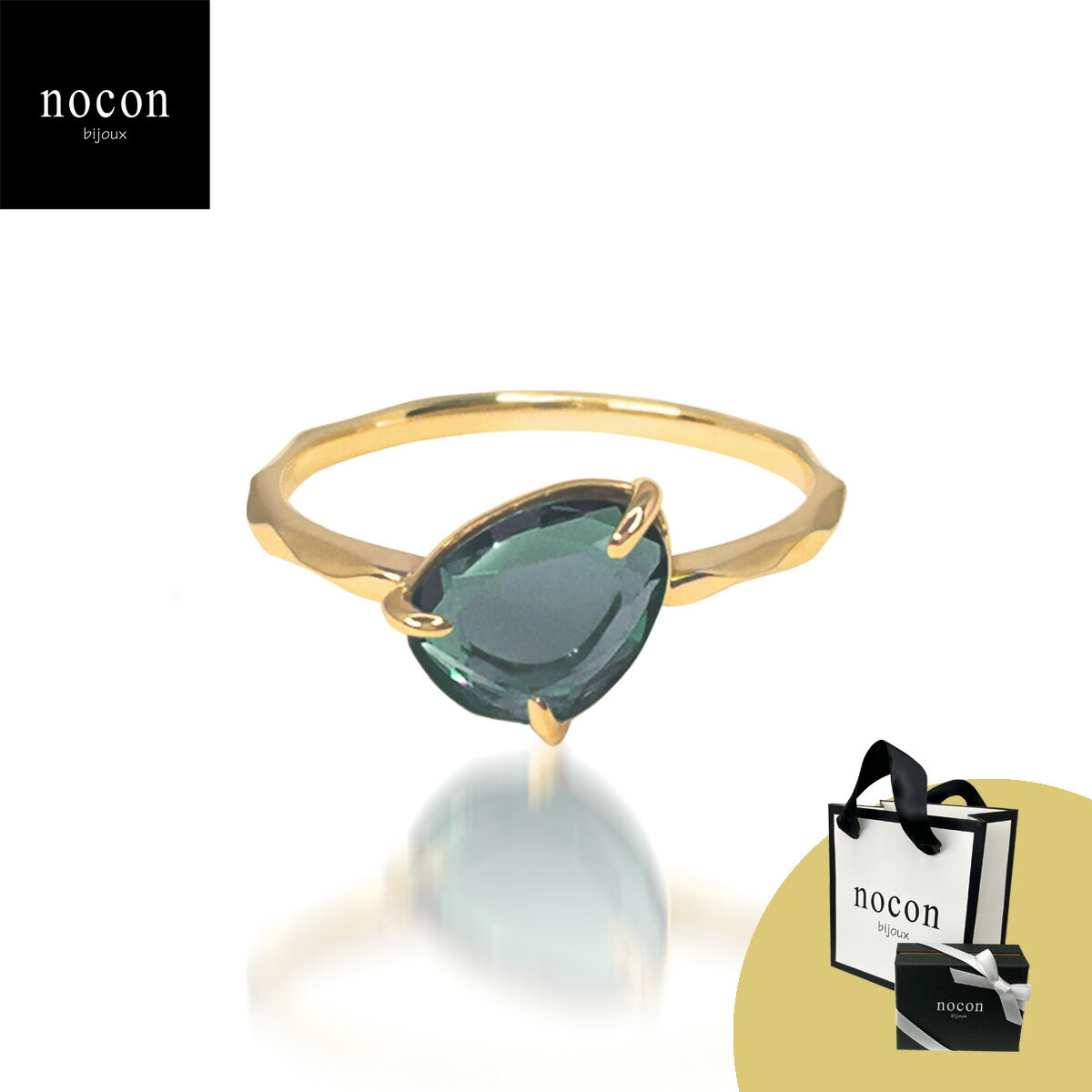 K10天然石リング10金K10YG...