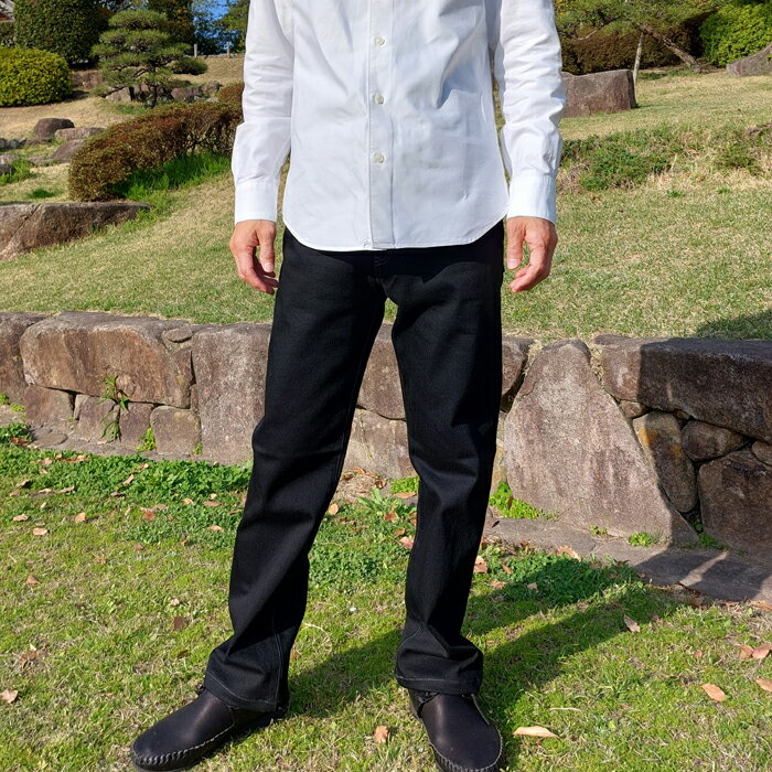 終売セール・在庫限り【キャンセル返品交換不可】経糸も緯糸もブラックなスーパーブラックデニム！ストレートパンツ【日本製】福山産 メンズ ファッション ボトムス パンツ デニム ブラックデニム ストレッチ ストレート【EAGLE STAR/イーグルスター】