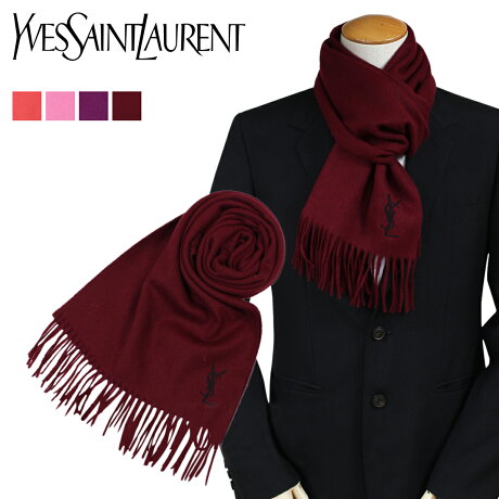 Yves Saint Laurent マフラー メンズ レディース YSL イヴサンローラン スカーフ ストール ウール ロゴ LOGO WOOL SCARF [1710]