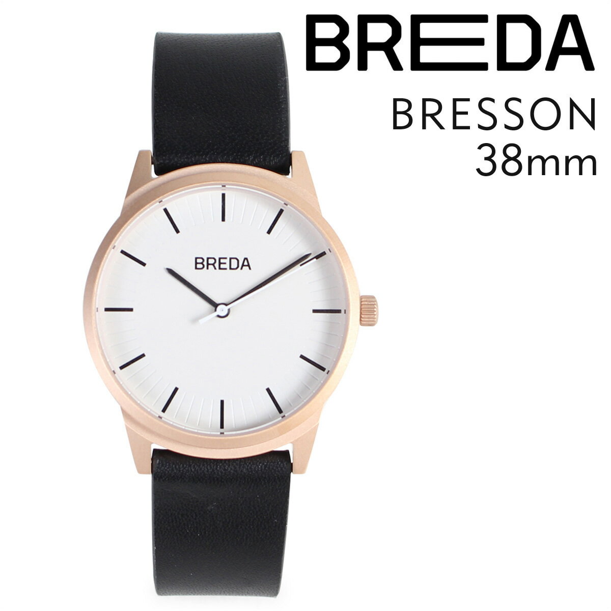【最大1000円OFFクーポン配布中】 BREDA ブレダ 腕時計 38mm メンズ 時計 ブレッソン BRESSON 5020E ローズゴールド/ブラック