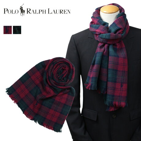 POLO RALPH LAUREN MERINO MIDNIGHT PLAID ポロ ラルフローレン マフラー メンズ レディース ニット ウール チェック PC0021 [1712]