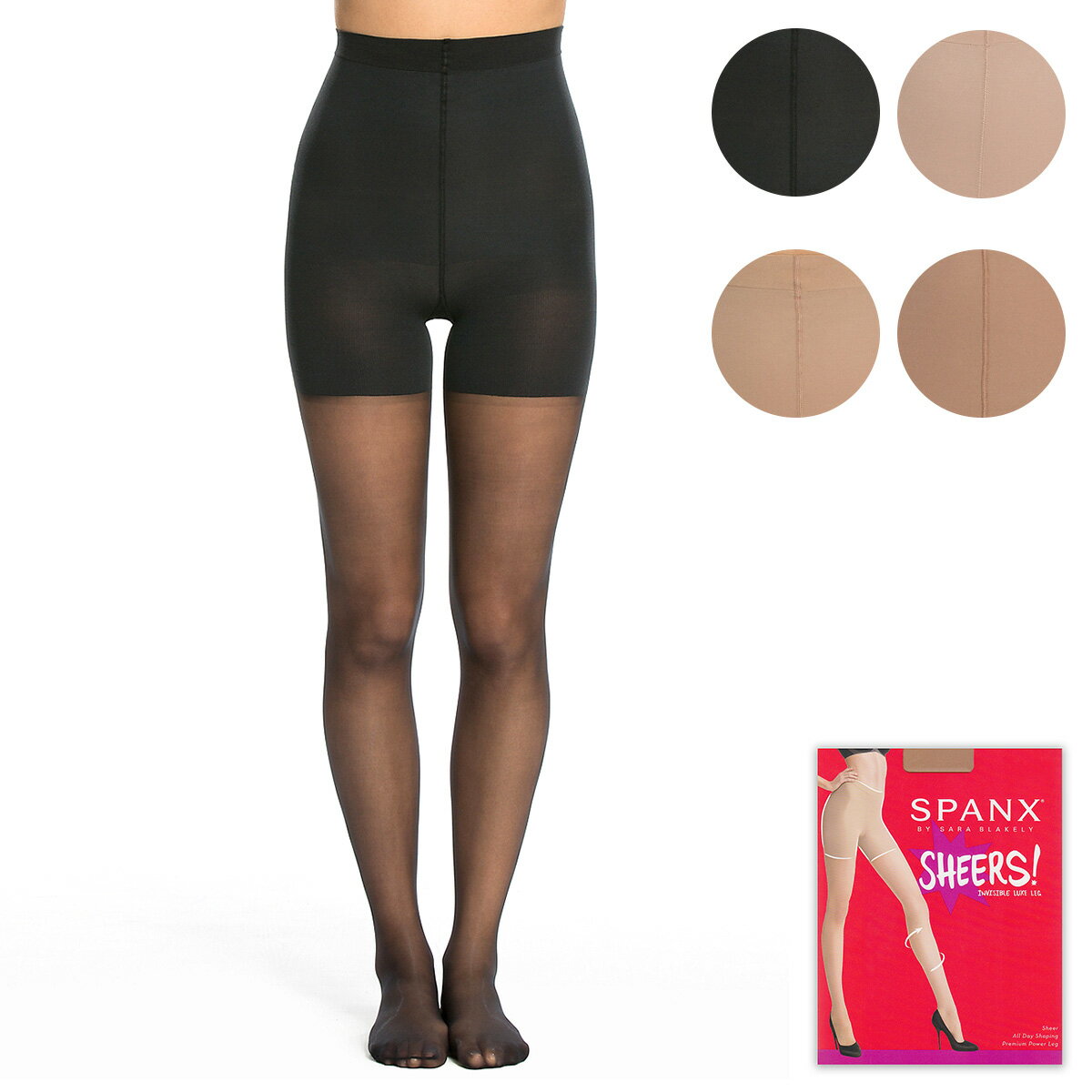 【最大1000円OFFクーポン配布中】 SPANX LUXE LEG SHEERS MEDIUM CONTROL PANTYHOSE スパンクス 補正 下着 パンスト ストッキング レディース ブラック ベージュ 20025R