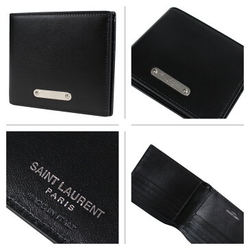 SAINT LAURENT PARIS LEATHER WALLET サンローラン パリ 財布 二つ折り メンズ レディース ブラック 462357 DV70E