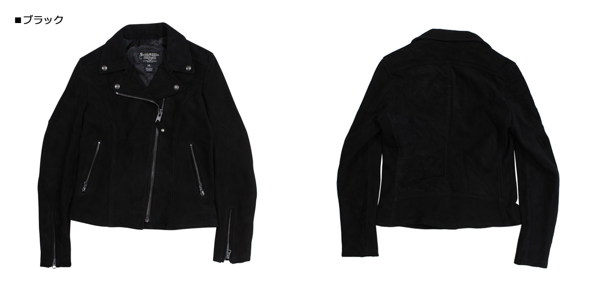 【最大1000円OFFクーポン配布中】 Schott WOMENS FITTED SUEDE MOTORCYCLE JACKET ショット ジャケット ライダースジャケット アウター レディース ブラック 206W