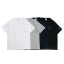 【最大1000円OFFクーポン配布中】 Champion T1011 US T-SHIRT WITH POCKET チャンピオン Tシャツ 半袖 メンズ レディース MADE IN USA ポケット付き ブラック ホワイト グレー ネイビー 黒 白 C5-B303