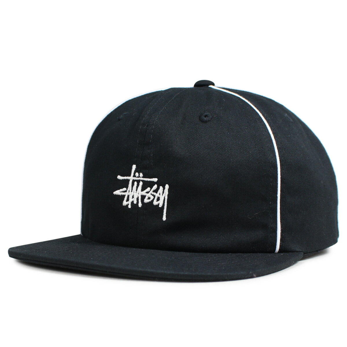 STUSSY SMOOTH STOCK STRAPBACK CAP ステューシー キャップ 帽子 コットンキャップ メンズ レディース スナップバック ブラック 黒 131856 [予約商品 6/18頃入荷予定 新入荷] [196]