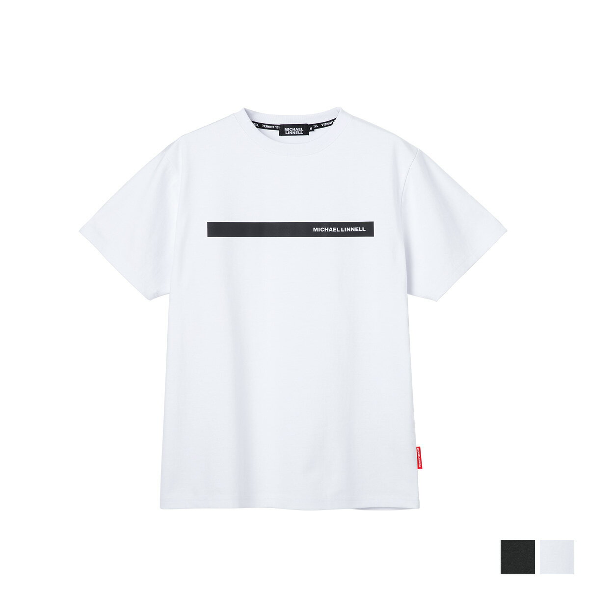 MICHAEL LINNELL LINE T SHIRT マイケルリンネル Tシャツ 半袖 ロゴ カットソー メンズ レディース ブラック ホワイト 黒 白 ML-TS01