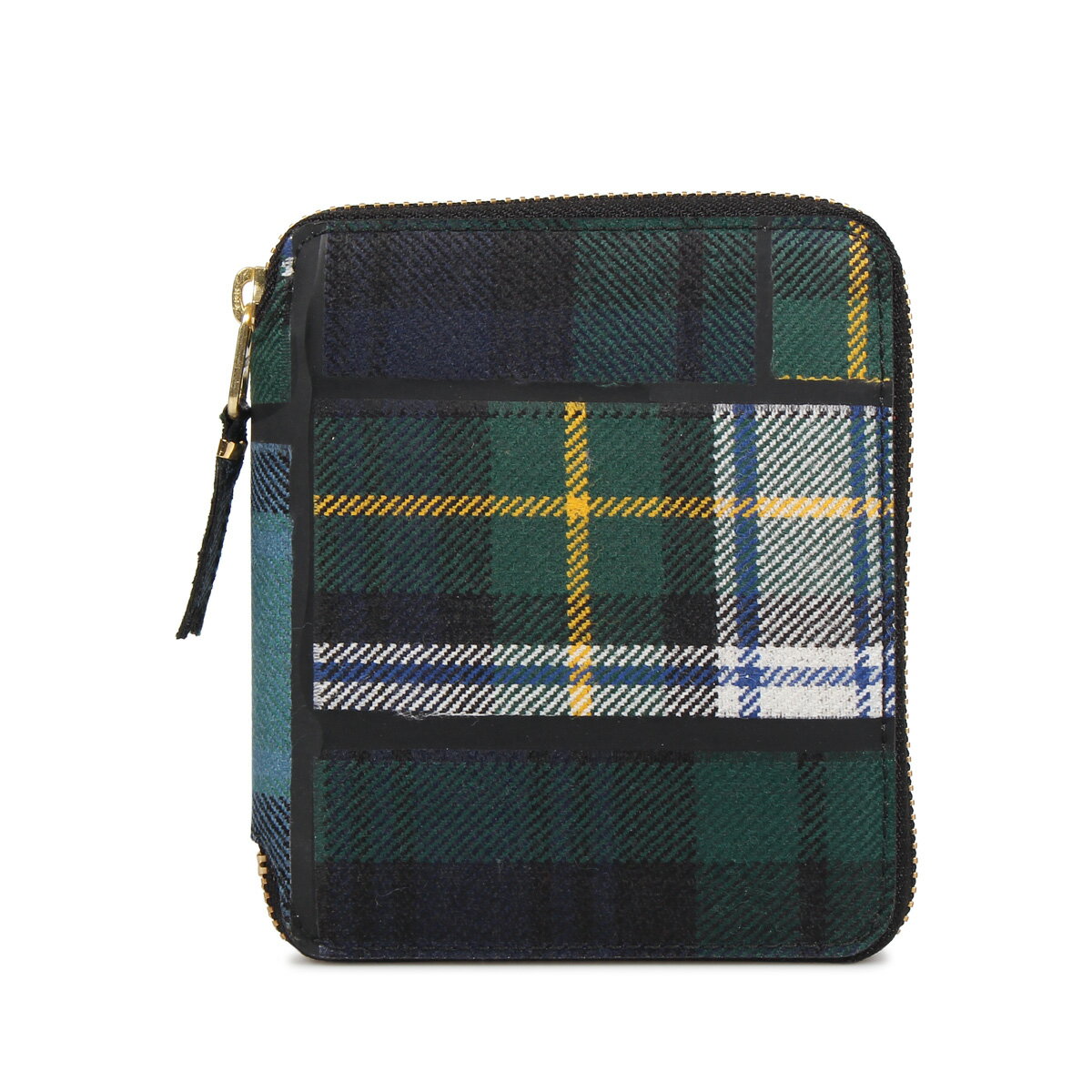 COMME des GARCONS TARTAN PATCHWORK WALLET コムデギャルソン 財布 二つ折り メンズ レディース ラウンドファスナー 本革 タータンチェック グリーン SA2100TP