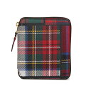  COMME des GARCONS TARTAN PATCHWORK WALLET コムデギャルソン 財布 二つ折り メンズ レディース ラウンドファスナー 本革 タータンチェック レッド SA2100TP