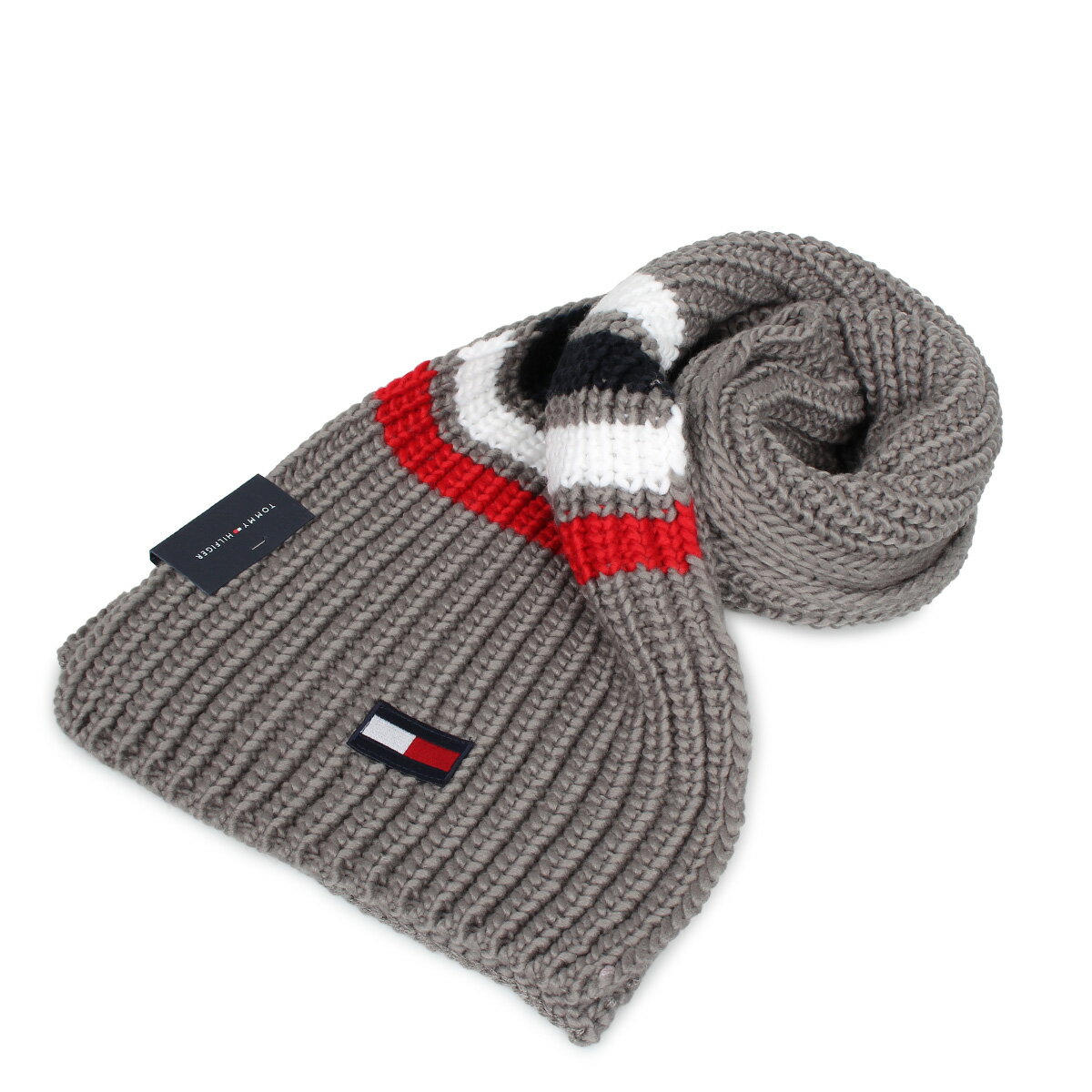 【最大1000円OFFクーポン配布中】 TOMMY HILFIGER MUFFLER トミーヒルフィガー マフラー メンズ レディース グレー ネイビー 1CT0232