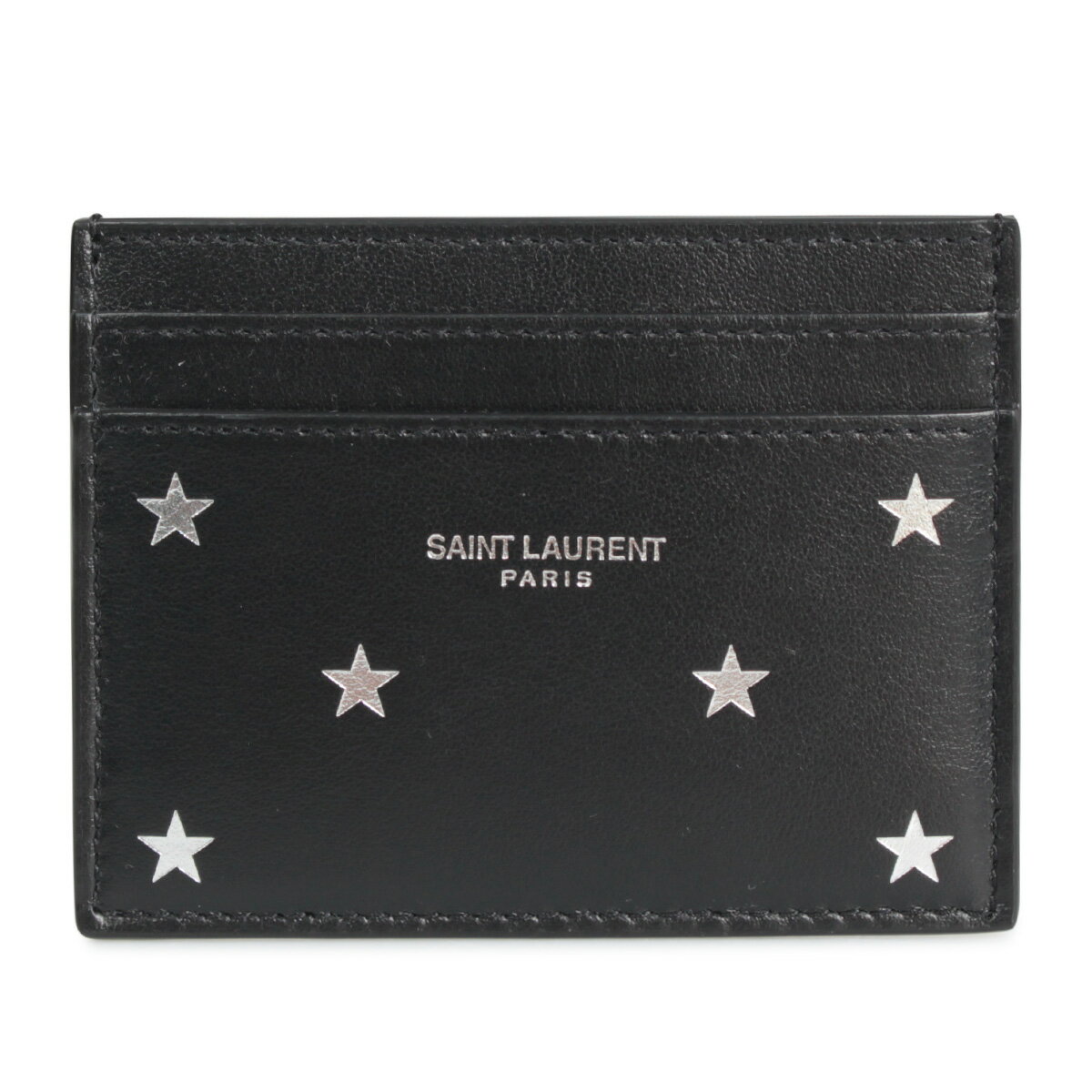 【最大1000円OFFクーポン】 SAINT LAURENT PARIS SILVER STAR CARD HOLDER サンローラン パリ パスケース カードケース ID 定期入れ メンズ ブラック 黒 3759460O7GN