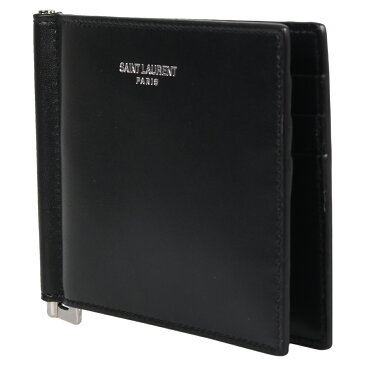 SAINT LAURENT PARIS BILL CLIP WALLET サンローラン パリ 財布 二つ折り マネークリップ メンズ ブラック 黒 3780050U90N