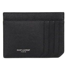 サンローラン パスケース 【最大1000円OFFクーポン配布中】 SAINT LAURENT PARIS LOGO CARDHOLDER サンローラン パリ パスケース カードケース ID 定期入れ メンズ ブラック 黒 607914BTY0N