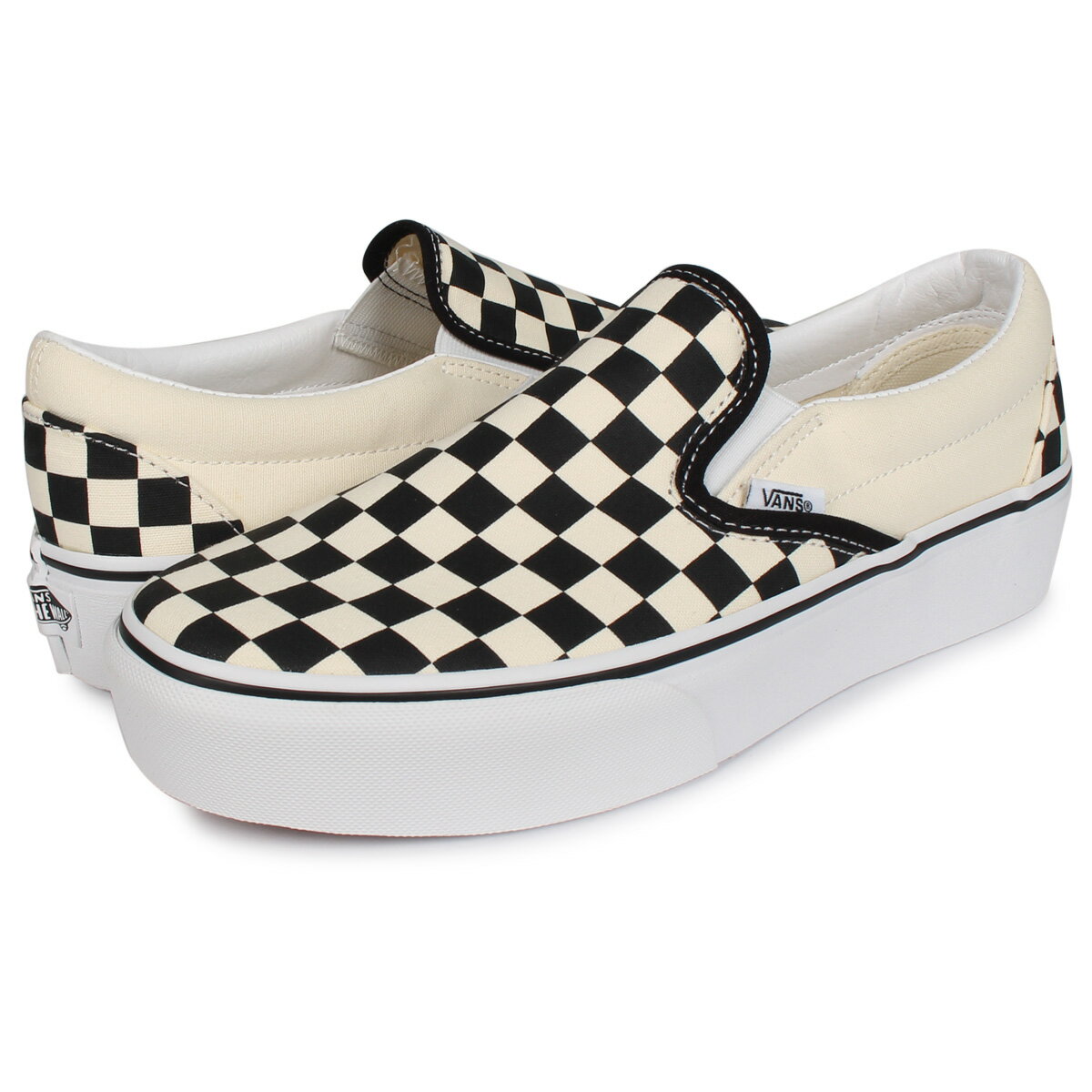 VANS CLASSIC SLIP-ON PLATFORM バンズ スリッポン クラシック スニーカー メンズ レディース ヴァンズ 厚底 ホワイト 白 VN00018EBWW