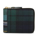 【最大1000円OFFクーポン配布中】 COMME des GARCONS TARTAN PATCHWORK WALLET コムデギャルソン 財布 二つ折り メンズ レディース ラウンドファスナー グリーン SA7100TP